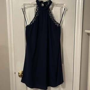 Lulus Navy Blue Lace Halter Dress